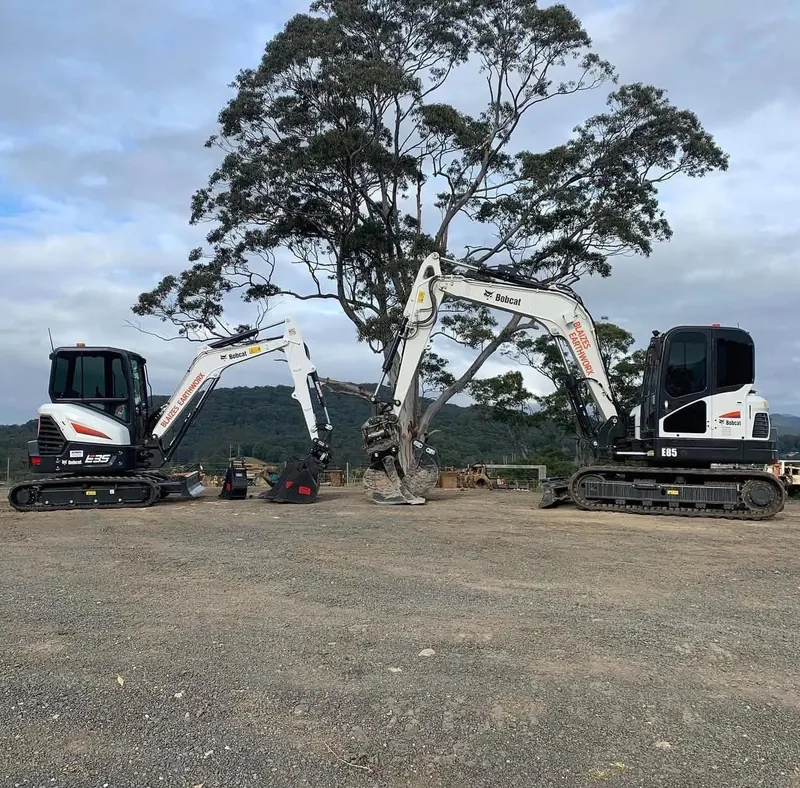 Two Blaizes Bobcat excavators in the yard